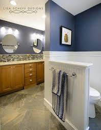 Check out pictures and tell us what you think. Boys Bathroom In Navy Blue