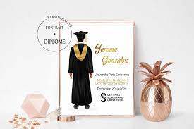 Portrait Gift Diploma Graduation University Master Bachelor Degree Bac Portrait Portraits De Famille Universite Paris Sorbonne