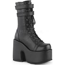 Black Platform Chunky Heel Boots Camel 250 Gothic Boots For Women