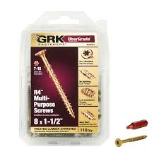 Find screws at lowe's today. Grk 8 X 1 1 2 In Yellow Polymer Countersinking Interior Wood Screws 110 Count Lowes Com Wood Screws Decking Screws Flat Head