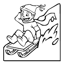 The christmas sleds are beautiful decorated sledges, often laden with presents and gifts. Happy Kid Slidding On Winter Season Sled Coloring Page Color Luna