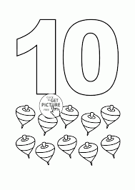 Number 10 Coloring Pages For Kids Counting Sheets Printables Free Wuppsy Com Coloring Pages For Kids Numbers For Kids Dot Worksheets
