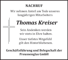 Traueranzeigen von Thomas Kreiser