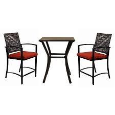 Shop Garden Treasures Lunburg 3 Piece Aluminum Patio Dining Set At Lowes Com Wicker Patio Set Red Patio Furniture Patio Furniture Dining Set