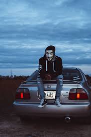We present you our collection of desktop wallpaper theme: Hd Wallpaper Man Wearing Guy Fawkes Mask Sitting On Gray Honda Vehicle Car Wallpaper Flare