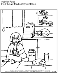 School Lunches Food Safety Teaching Kids Coloring Pages