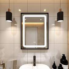 Find great deals on ebay for lighted bathroom mirrors. Amazon Com Petus Petushouse 20 X 28 Inch Led Lighted Bathroom Mirrors Wall Mounted Black Frame White Light Dimmable Defogger Memory Button Waterproof Cri 90 Vertical Home Kitchen