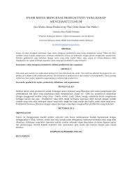 Fungsi, sistem maklumat sumber manusia, kegagalan abstract an human resource information system (hris) is defined as an information system that is focused on supporting human resource functions and activities, as well as broader organizational people processes. Pdf Enam Mitos Mengenai Produktiviti Yang Kerap Menghantui Umum Six Myths About Productivity That Often Haunt The Public