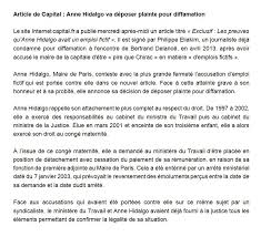 Anne Hidalgo On Twitter Article De Magazinecapital Face A Cette Atteinte Grave A Mon Honneur Et A Ma Probite J Ai Decide De Deposer Plainte Pour Diffamation Https T Co Iqwgdlakno