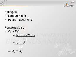 Contoh soal wesel tidak berbunga. Pertemuan 26 Lendutan Dan Putaran Sudut Pada Balok Kantilever Ppt Download