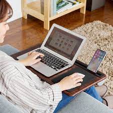 膝上テーブル ノートパソコン タブレット 15 6インチ ラップトップテーブル マウスパッド付き クッション取り外し スタンド付き テレワーク 在宅勤務 木目調 200 hus008の販売商品 通販ならサンワダイレクト タブレット マウスパッド ノートパソコン