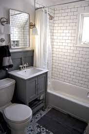 Bathroom remodels come in many forms, but across all of them, one thing remains the same: Small Grey And White Bathroom Renovation Update Subway Tile Grey Vanity Recessed Cabinet Dec Small Bathroom Grey And White Bathroom Gray And White Bathroom