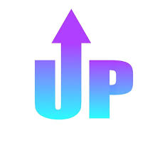 Up arrow graphic gradient purple blue ...