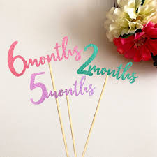 Multi Pack Baby Months Birthday Cake Toppers 1 2 3 4 5 Etsy Birthday Cake Toppers Cake Toppers Glitter Birthday
