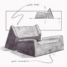 Molded Ply Chair With A Puzzle Piece Ottoman Sketched On An Ipad Pro With Procreate View All Of Nick Furniture Design Sketches Chair Design Furniture