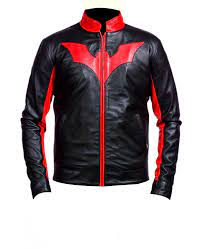 Batman Beyond Red Logo Black Leather Jacket Leather Jacket Style Black Leather Jacket Leather Jacket Men