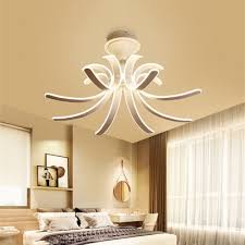 Acrylic Curved Semi Flush Light Modern Ceiling Light Fixture In White For Living Room Takeluckhome Com