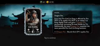 Apr 25, 2019 · you have a chance of getting this version of fire god liu kang by completing towers of time objectives. Mortal Kombat Mobile Straight From Mk11 S Story Mode Fire God Liu Kang Is Now Available In Mkmobile Update Now Facebook