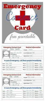 The emergency contact cards have space for you to list medical conditions, allergies, current medication, blood type, medical database affiliations, physicians and your insurance company. Emergency Contact Card Gifts We Use Contact Card Emergency Medical Emergency