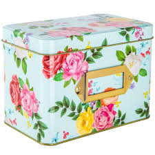 Get Petals Blooms Floral Tin Recipe Box Online Or Find Other Blank Cards Products From Hobbylobby Com Tin Recipe Box Recipe Box Diy Metal Recipe Box
