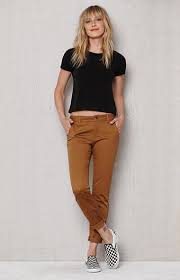 Online Only The Ducky Tan Skinny Chino Pants Supply A Versatile And Casual Style They Offer A Comfy Mid Chino Pants Women Womens Chinos Womens Casual Outfits