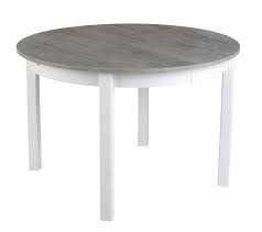 Table Ronde Avec Allonge Ruben Blanc Beton Table Ronde Mobilier De Salon Table