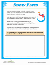 We're expecting a few inches here in new york tonight, so what better time. Snow Facts Worksheet Education Com