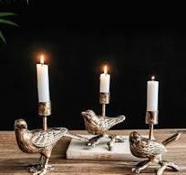 Amazon.com: Portavelas vintage con forma de pájaro dorado ...