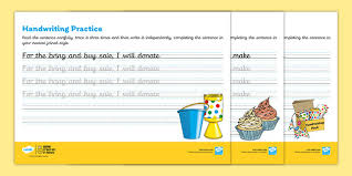 Each letter contains a solid letter, an object that starts with that letter, and seven dotted letters for tracing. Free Ks2 Bbc Children In Need Continuous Cursive Handwriting