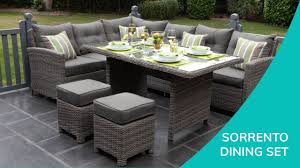 Whitewash (5510) and rattan (2100) product code: Grey Large Rattan Garden Corner Sofa Dining Set With Adjustable Table Sorrento Range Rattan Direct