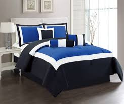 The over the top sizing ensures that you snuggle with the comforter and get to wrap it around for maximum. Amazon Com Grand Linen 7 Piece Oversize Navy Blue Black White Color Block Emma Comforter Set 104 X 92 King Size Bedding Home Kitchen