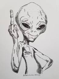 Paul Movie Alien Art Print A4 Print Of The Infamous Paul Sci Fi Alien Blackwork Linear Illu Alien Art Alien Drawings Cool Art Drawings