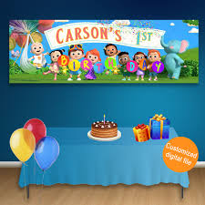 Birthday Banner With Picture Cocomelon Birthday Banner Cocmelon Birthday Party Cocomelon Decoration Cocomelon Party Birthday Banner Birthday Supplies 1st Birthday Party Themes