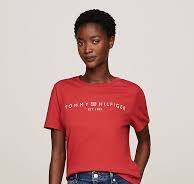 Destock Jeans Tee Shirt Tommy Hilfiger Rouge Femme Top T Shirt Tommy  Hilfiger Rouge Femme Factory Sale Black Friday