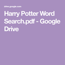 Harry Potter Word Search Pdf Google Drive Harry Potter Words Harry Potter Word Search Potter