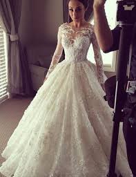 White Wedding Dresses Long Sleeves Wedding Gown Lace Wedding Gowns Ball Gown Bridal Long Sleeve Wedding Gowns Wedding Dress Long Sleeve Long Sleeve Ball Gowns