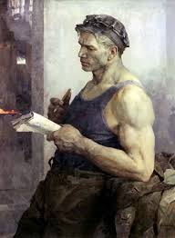 Холст, масло, 89 х 71,5. Vladimir Serov Portret Rabochego 1960 G Pikabu