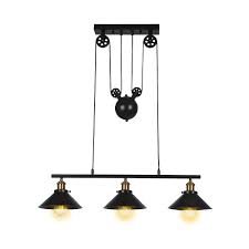 Ceiling lights for kitchen island. Three Light Pulley Pendant Light Kitchen Island Light Adjustable Industrial Rustic Chandelier Farmhouse Vintage Ceiling Lights Fixture For Kitchen Island Dining Room Foyer Buy Online In Mongolia At Mongolia Desertcart Com Productid 182548707