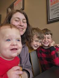 Today Elkin joined the older boys at school! He had fun watching all the  other kids, and even hung out with Mrs. Brooke. When we came home he went 
