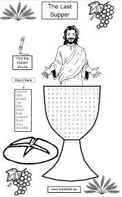 Here is a joyful religious colouring page for easter, celebrating the assension of jesus christ. Last Supper Kids Activity Sheets Last Supper Easter Sunday School Sunday School