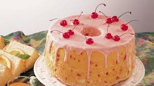 Angel food cake, or angel cake, is a type of sponge cake made with egg whites, flour, and sugar. Angel Food Cake Recipes Bettycrocker Com