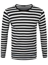 Black And White Striped Long Sleeve T Shirt Mens Striped Black And White Long Sleeved T Shirt White Long Sleeve Clothes Clothing Staples