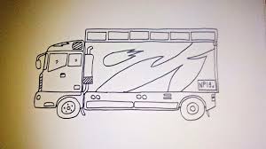 Pemilihan gambar sketsa truk yang tepat juga akan membuat hp kamu tampak enak dilihat. Cara Menggambar Truk Canter Indonesia Lagi Parkir Youtube