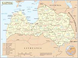 Vektor lettland politische dünne linie karte über schwarzem hintergrund. Kap Kolka Wikipedia