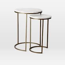 Marble Round Nesting Side Table Set Of 2 Marble Side Tables Side Table Nesting Tables