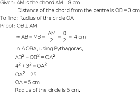 How is the length of a chord related to the angle of a circle? If A Chord Of Length 8 Cm Is At A Distance Of 3 Cm From The Centre Of Circle What Is The Radius Of Circle Mathematics Topperlearning Com Cfmn47uu