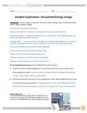 Click on any energy use for details. Householdenergy Shianne Name Date Student Exploration Household Energy Usage Vocabulary Current Energy Consumption Fluorescent Lamp Halogen Lamp Course Hero