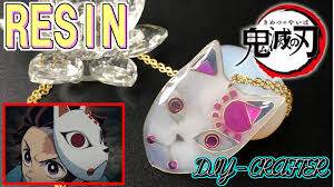 レジン ワイヤー 鬼滅の刃 炭治郎 のお面 ネックレス wire resin art demon slayer japanese pattern mask ハンドメイド レジンアクセサリー 手作り アクセサリー レジン ミサンガ 手作り