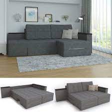 Ecksofa Mit Schlaffunktion 240 X 160 Cm Grau Eckcouch Sofa Couch Schlafsofa Ebay Sofa Couch Sofa Bett Ecksofa