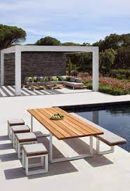 Modern Garden Table And Bench Royal Botania Vigor Furniture Outdoor Living Resin Patio Furniture Patio Furniture